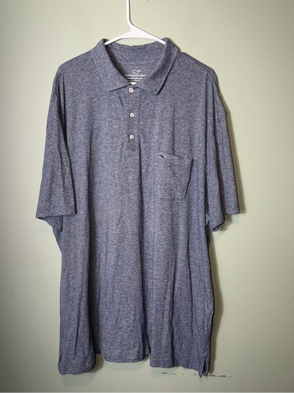 Vineyard Vines Men’s Edgartown‎ Polo Heather Blue Polo Shirt 2XB